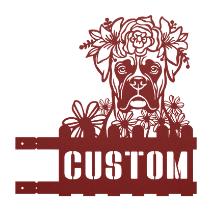 Boxer Custom Metal House Number Sign