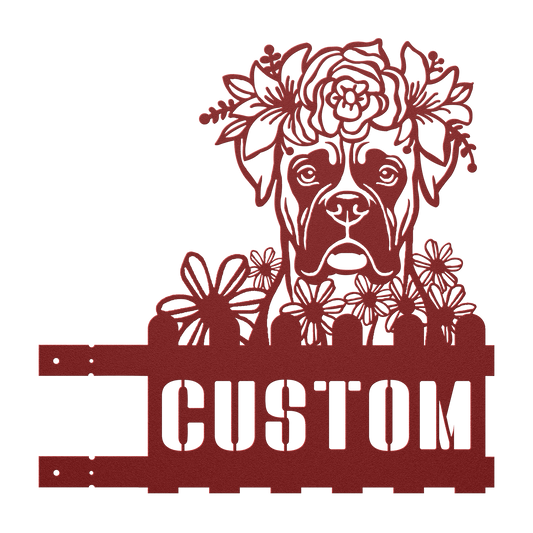 Boxer Custom Metal House Number Sign