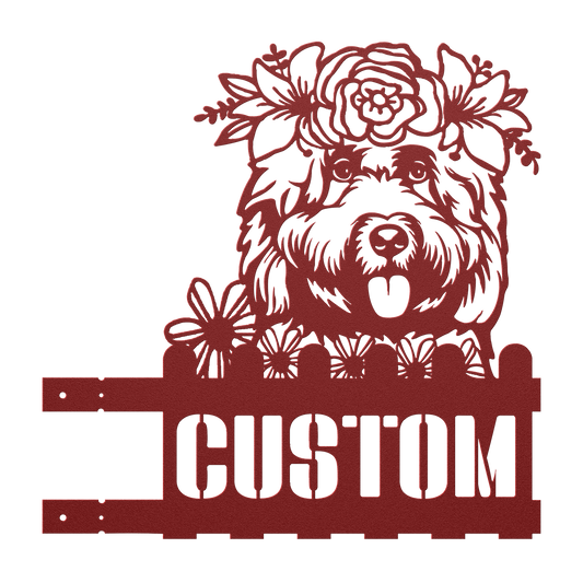 Cockapoo Custom Metal House Number Sign