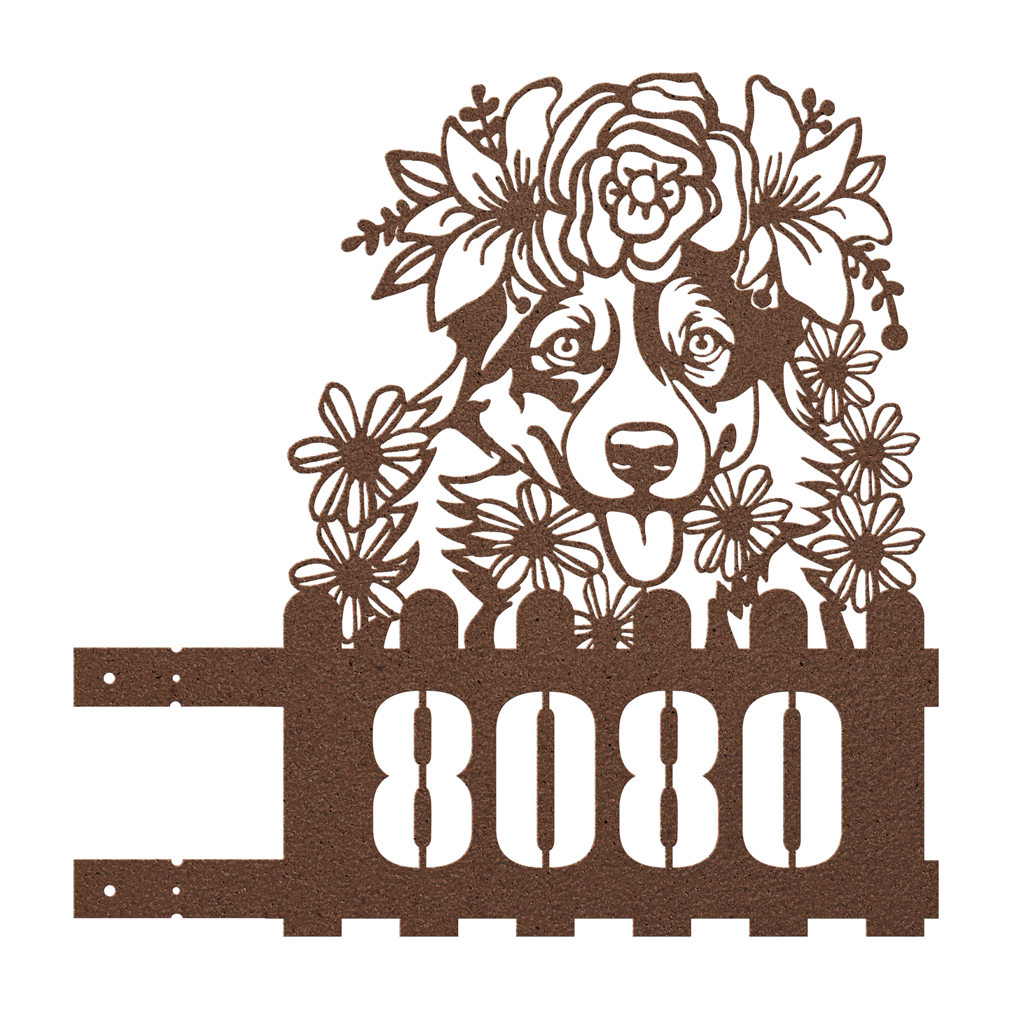 Corgi Custom Metal House Number Sign