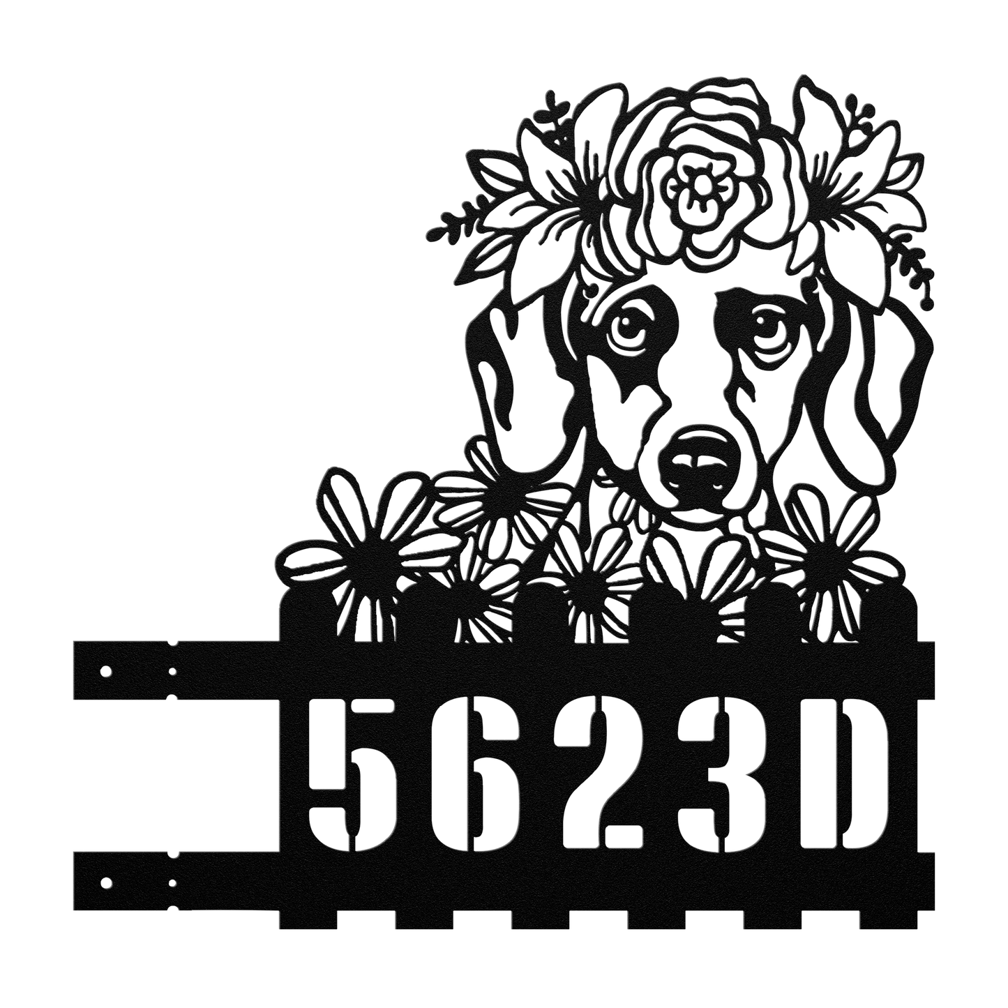 Dachshund Custom Metal House Number Sign