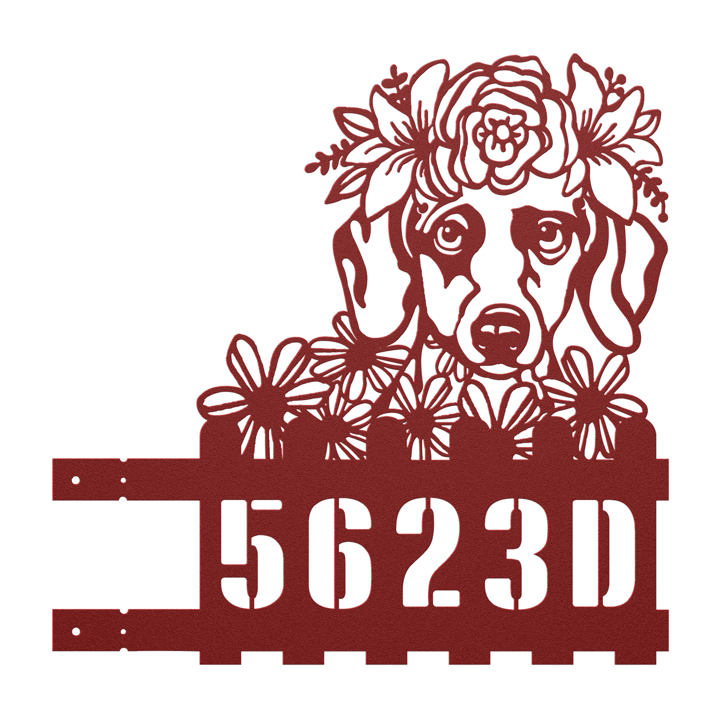 Dachshund Custom Metal House Number Sign