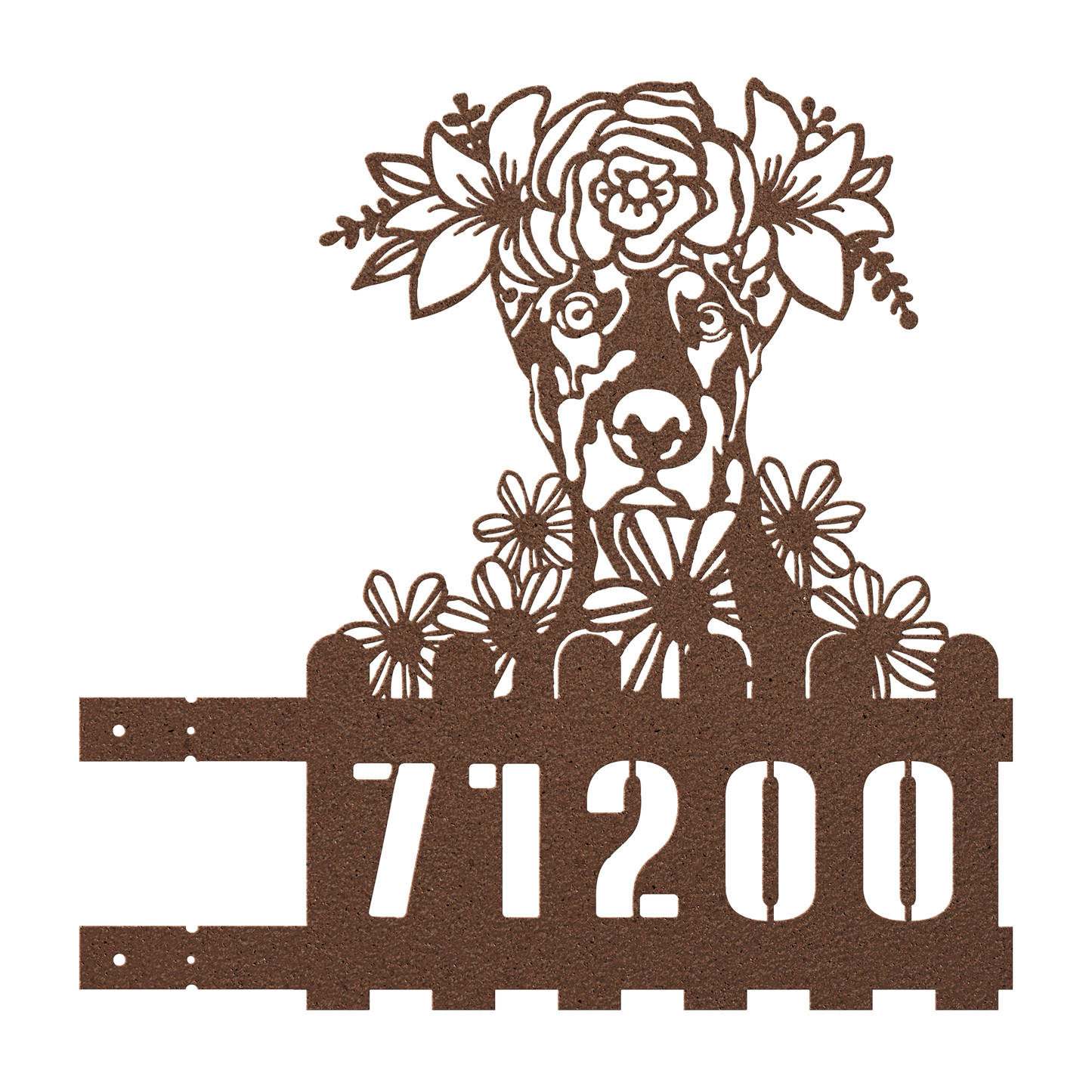 Doberman Custom Metal House Number Sign