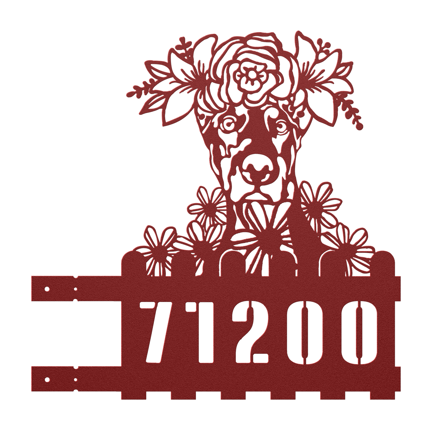 Doberman Custom Metal House Number Sign