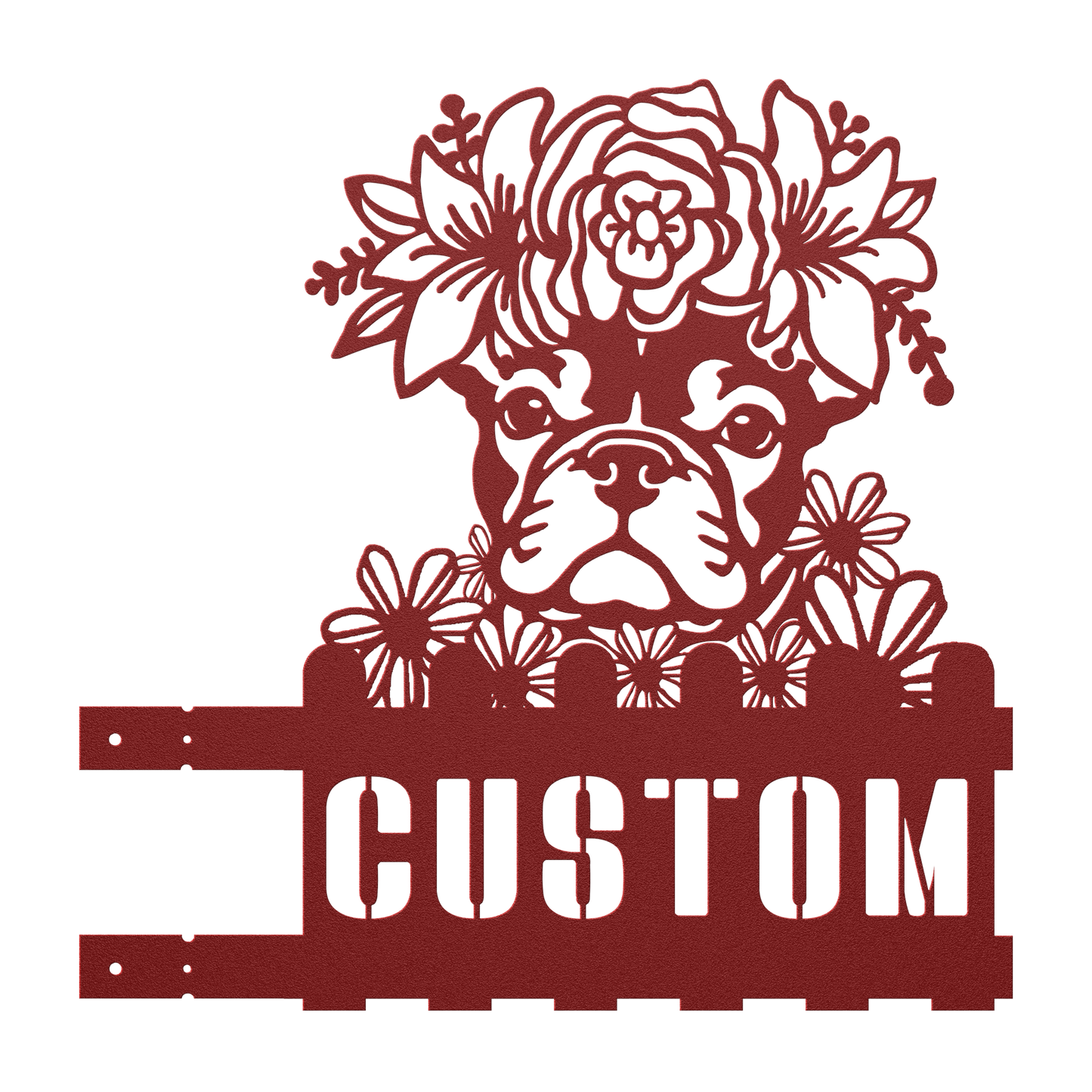 French Bulldog Custom Metal House Number Sign