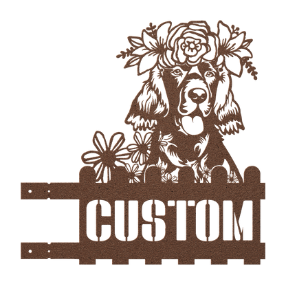 Irish Setter Custom Metal House Number Sign
