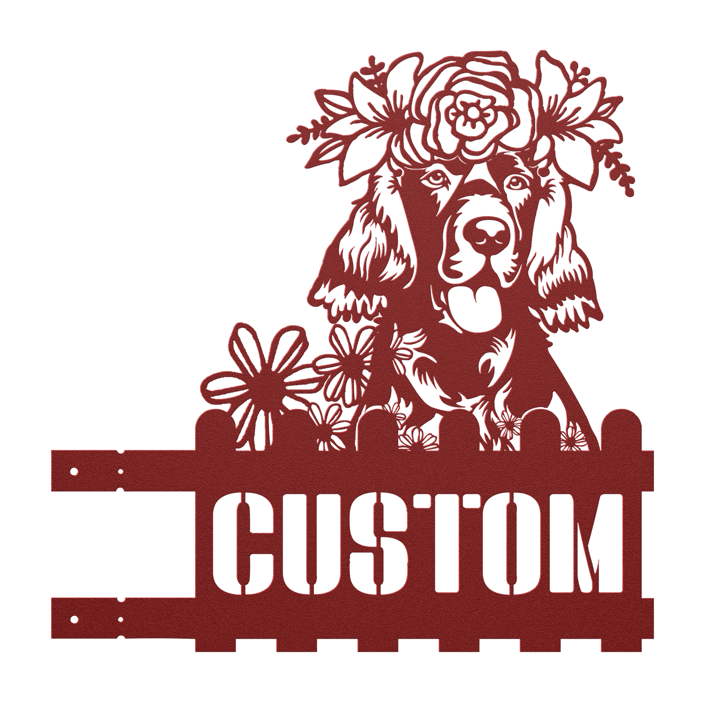 Irish Setter Custom Metal House Number Sign