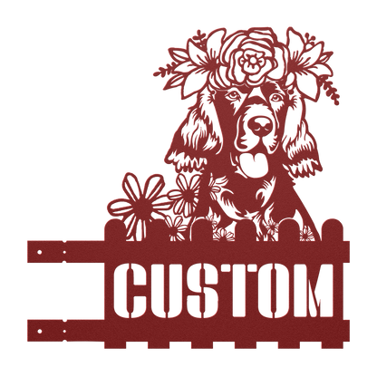 Irish Setter Custom Metal House Number Sign
