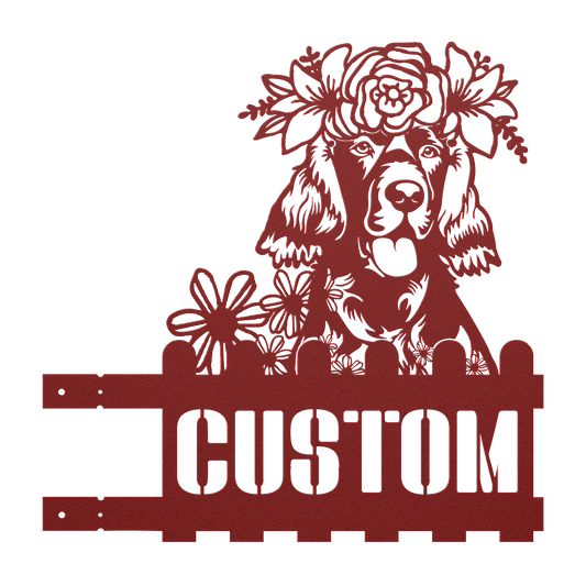 Irish Setter Custom Metal House Number Sign