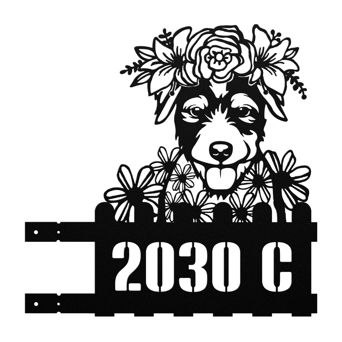 Jack Russell Custom Metal House Number Sign