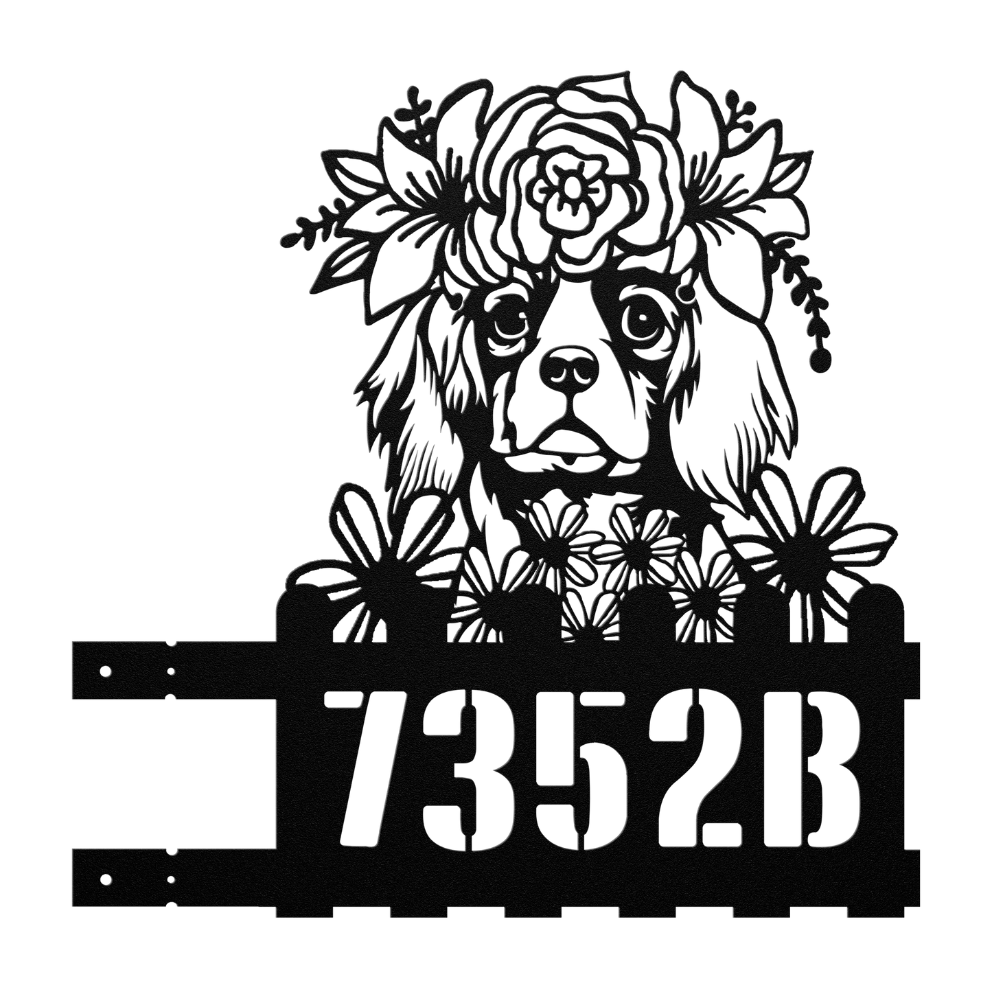 King Charles Custom Metal House Number Sign
