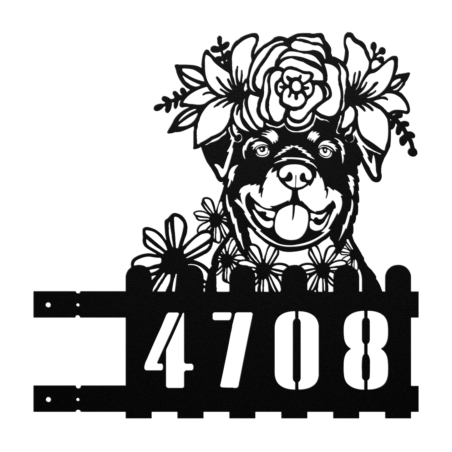 Rottweiler Custom Metal House Number Sign