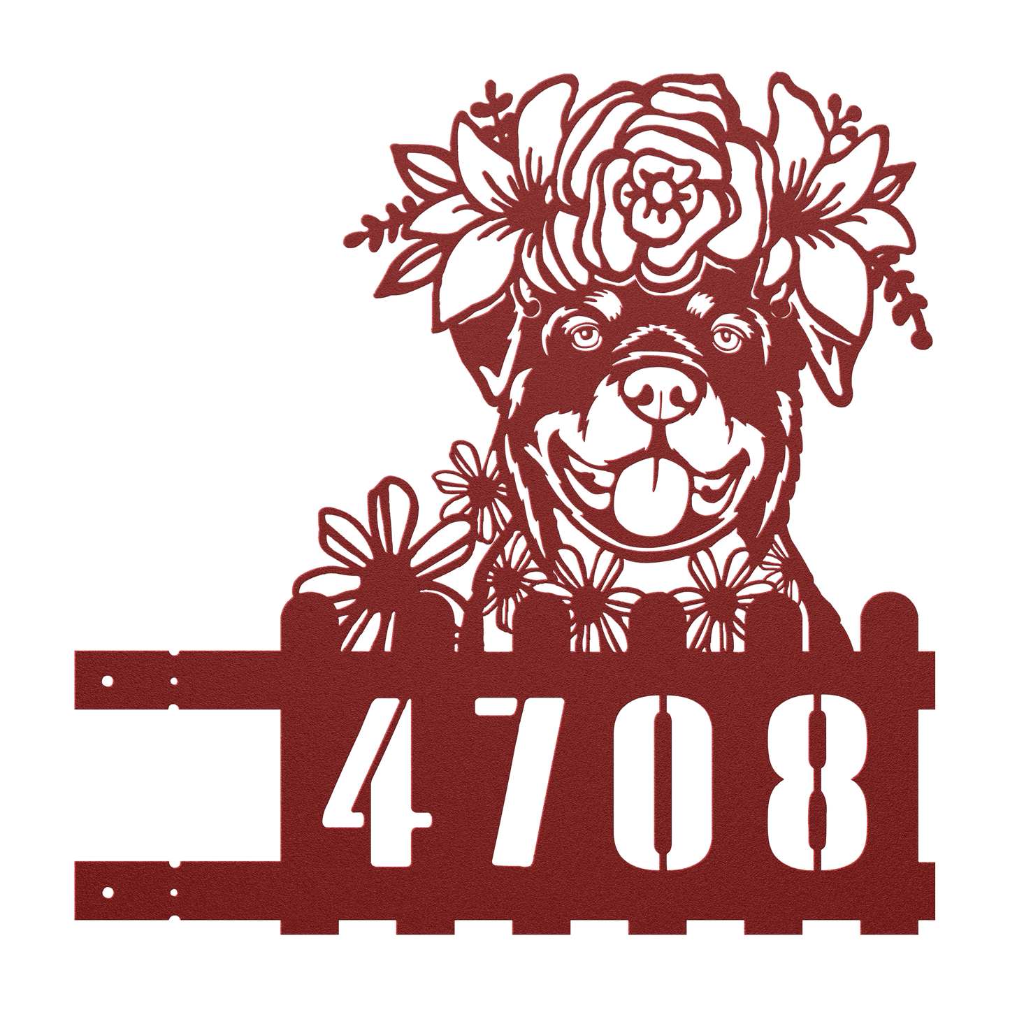 Rottweiler Custom Metal House Number Sign