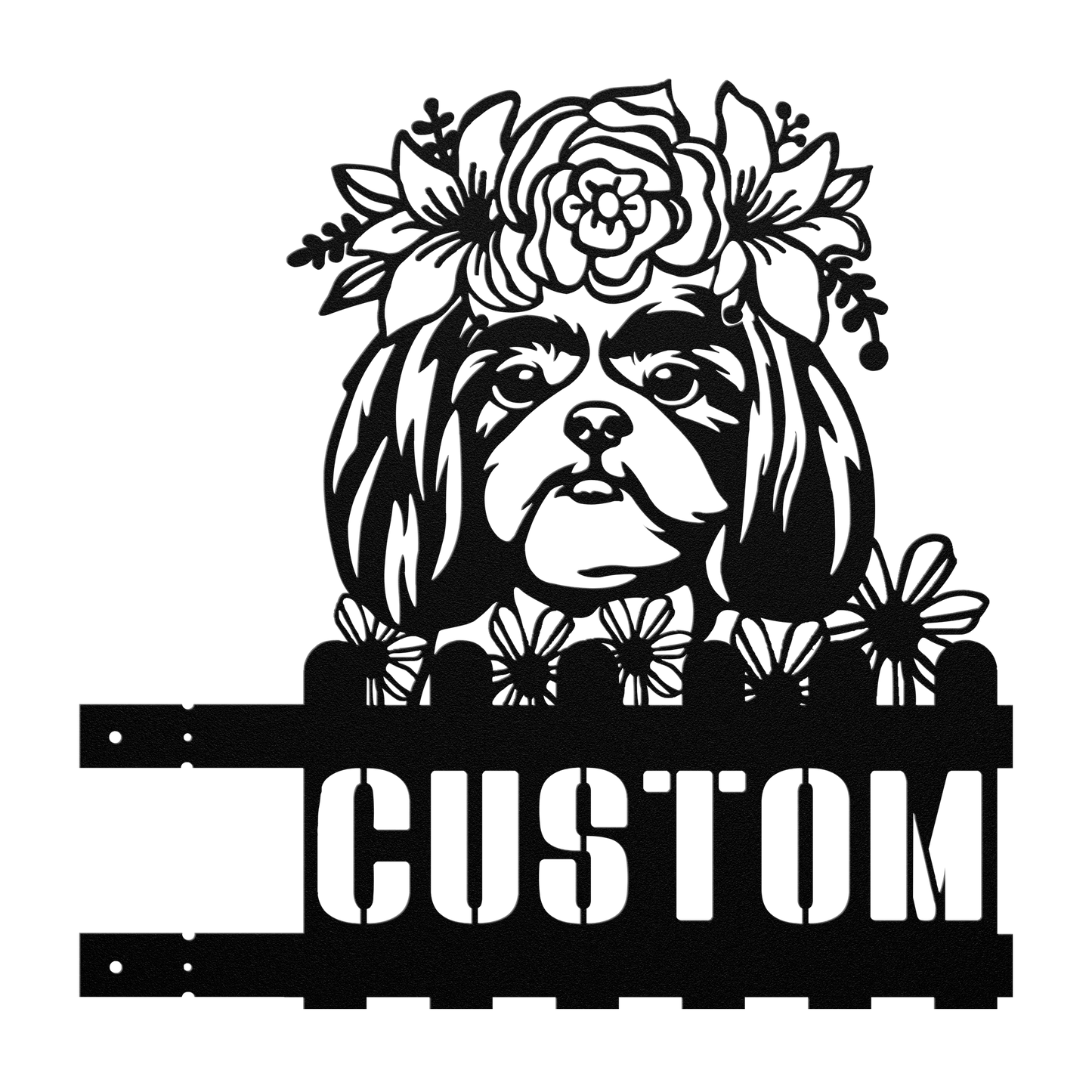 Shih-Tzu Custom Metal House Number Sign