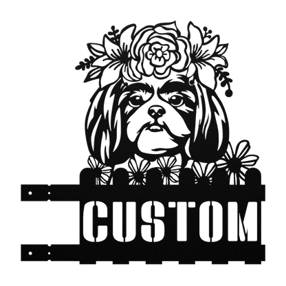 Shih-Tzu Custom Metal House Number Sign