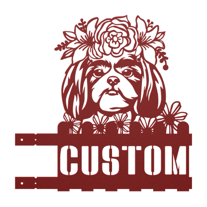 Shih-Tzu Custom Metal House Number Sign