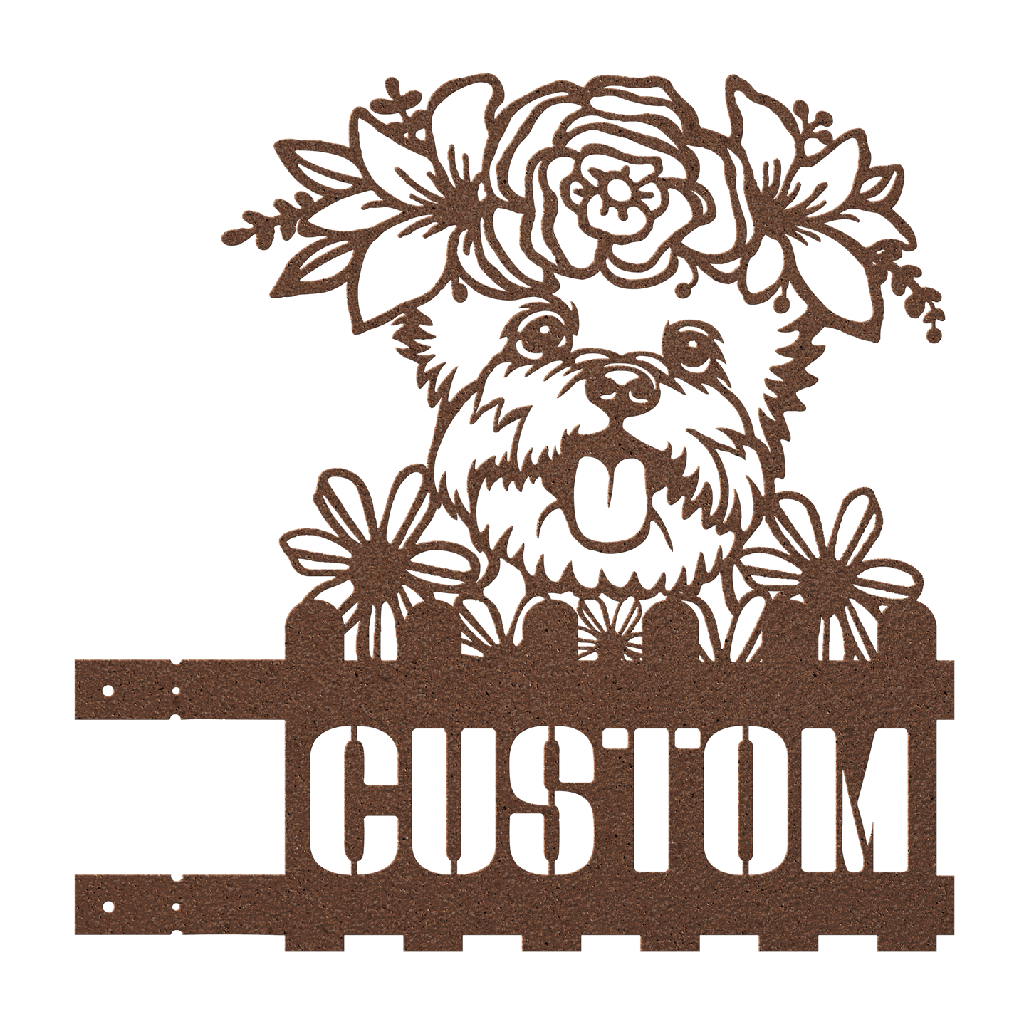 Yorkie Custom Metal House Number Sign
