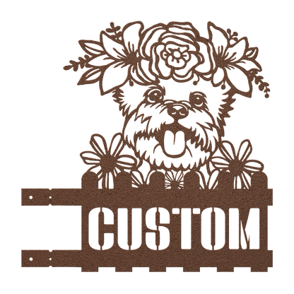 Yorkie Custom Metal House Number Sign