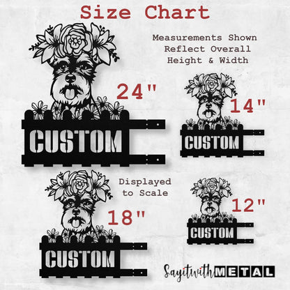 Schnauzer Custom Metal House Number Sign