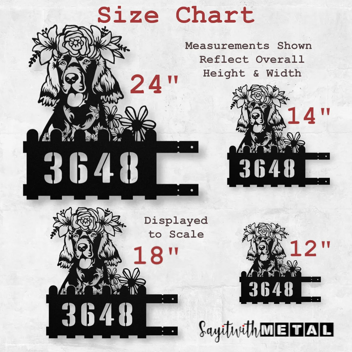 Irish Setter Custom Metal House Number Sign