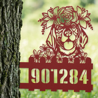 Beagle Custom Metal House Number Sign