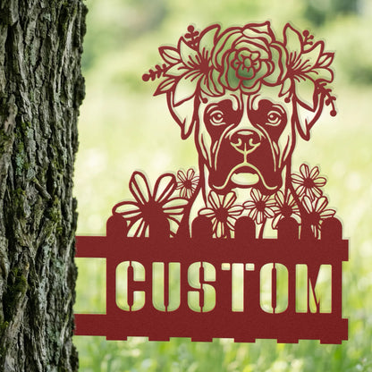 Boxer Custom Metal House Number Sign