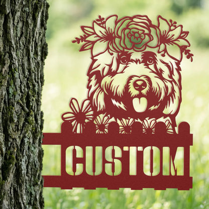 Cockapoo Custom Metal House Number Sign