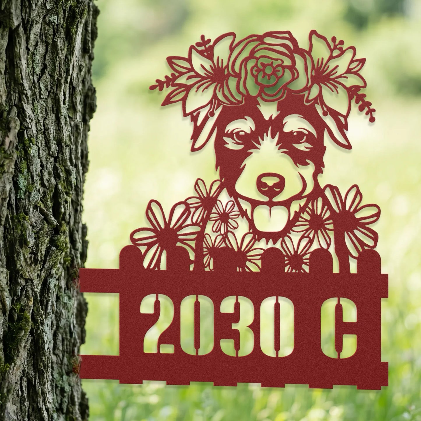 Jack Russell Custom Metal House Number Sign