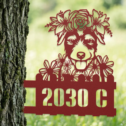 Jack Russell Custom Metal House Number Sign