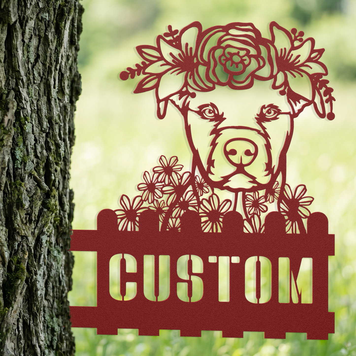 Pit Bull Custom Metal House Number Sign