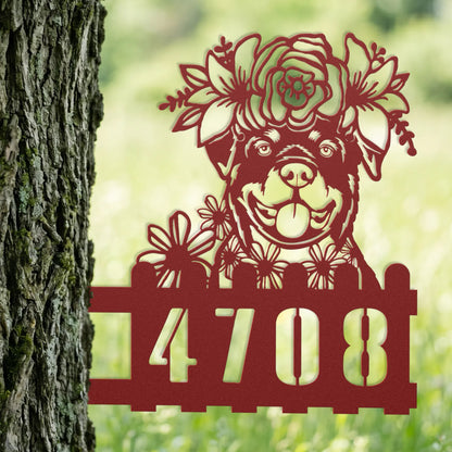 Rottweiler Custom Metal House Number Sign