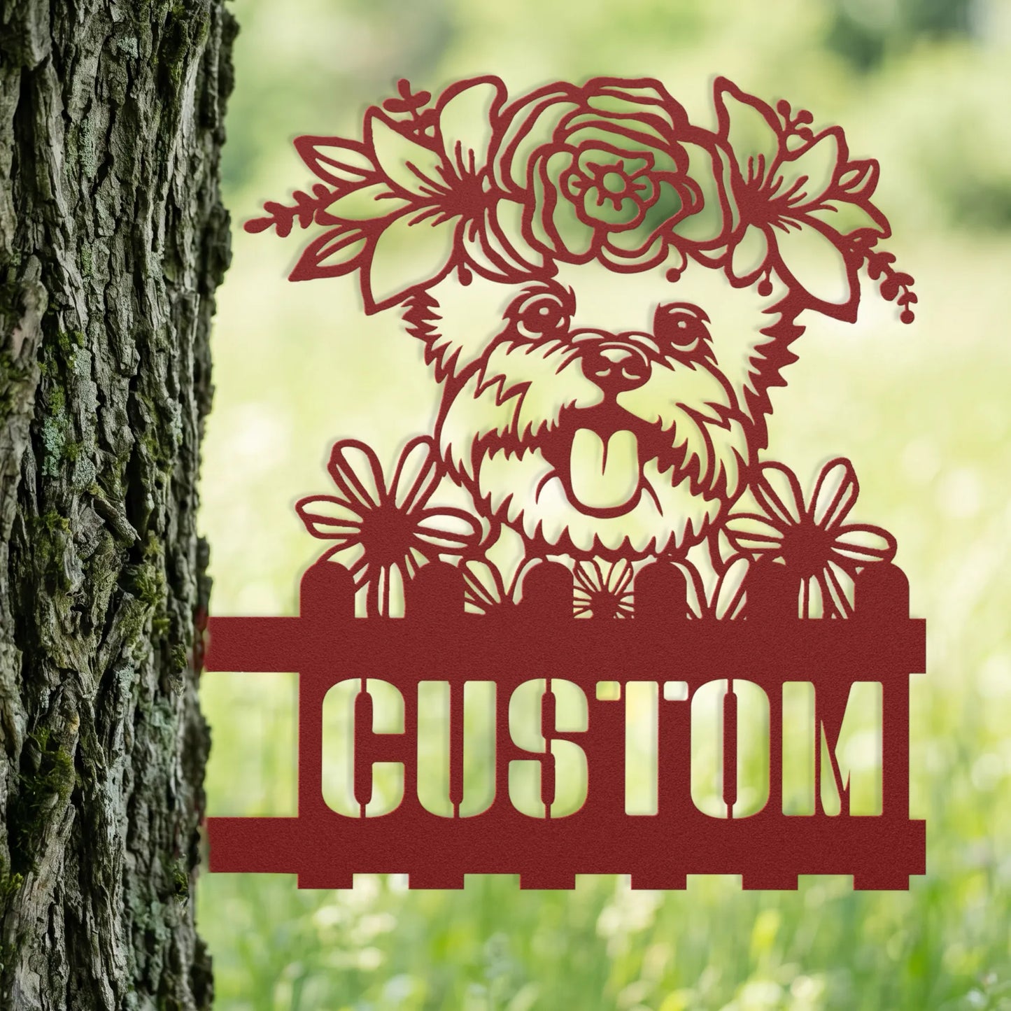 Yorkie Custom Metal House Number Sign