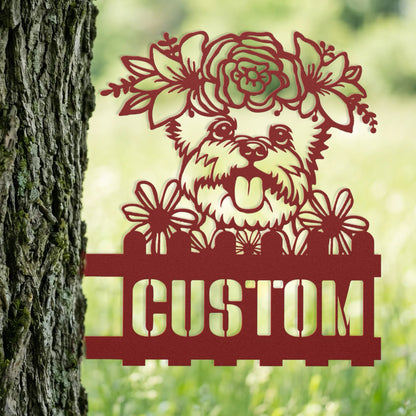 Yorkie Custom Metal House Number Sign